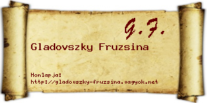 Gladovszky Fruzsina névjegykártya